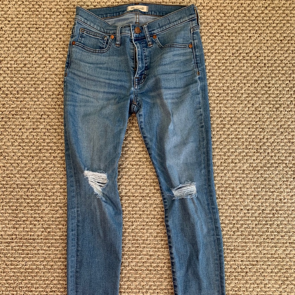 Madewell Distressed Skinny Jeans, Size 27P